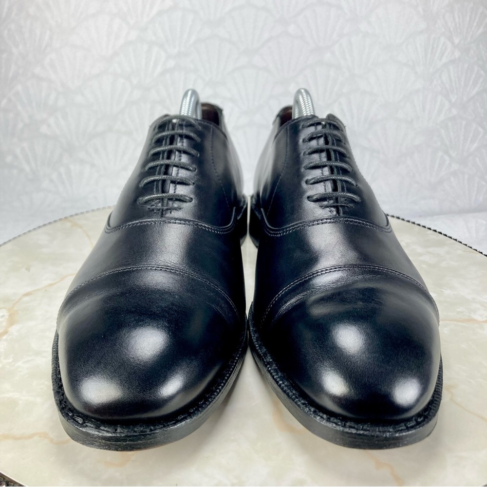 Allen Edmonds Hopkinson Mens Size 9.5 Black Leather Cap Toe Oxford Dress Shoes - Picture 3 of 11